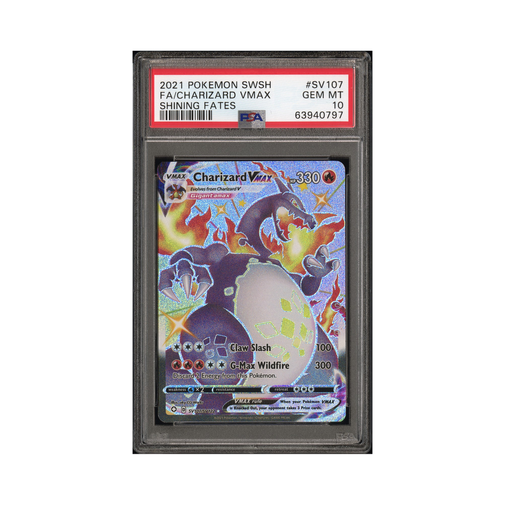 2021 Pokemon Shining Fates Shiny Vault Charizard VMAX #SV107 PSA 10