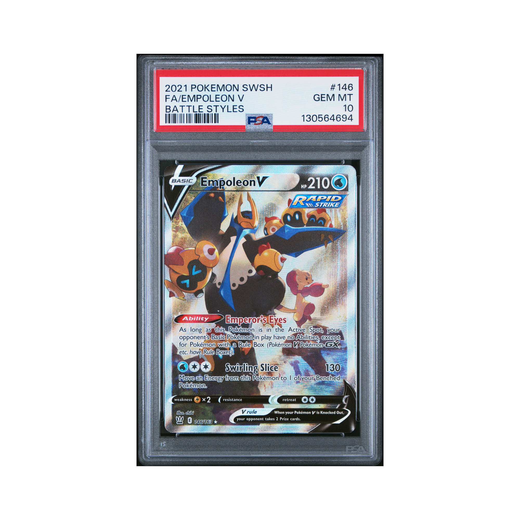 2021 Pokemon Sword & Shield Battle Styles Empoleon V #146 PSA 10