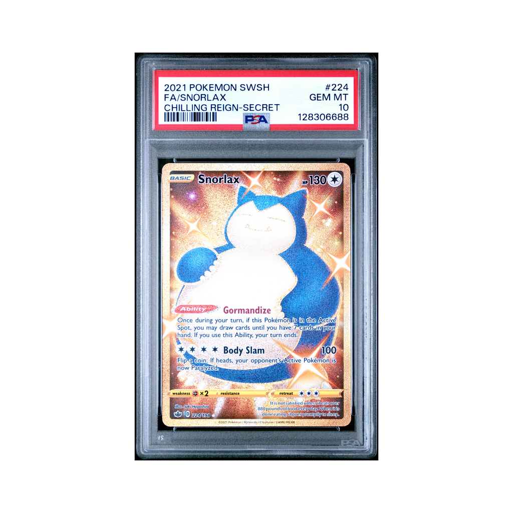 2021 Pokemon Sword & Shield Chilling Reign Snorlax #224 PSA 10
