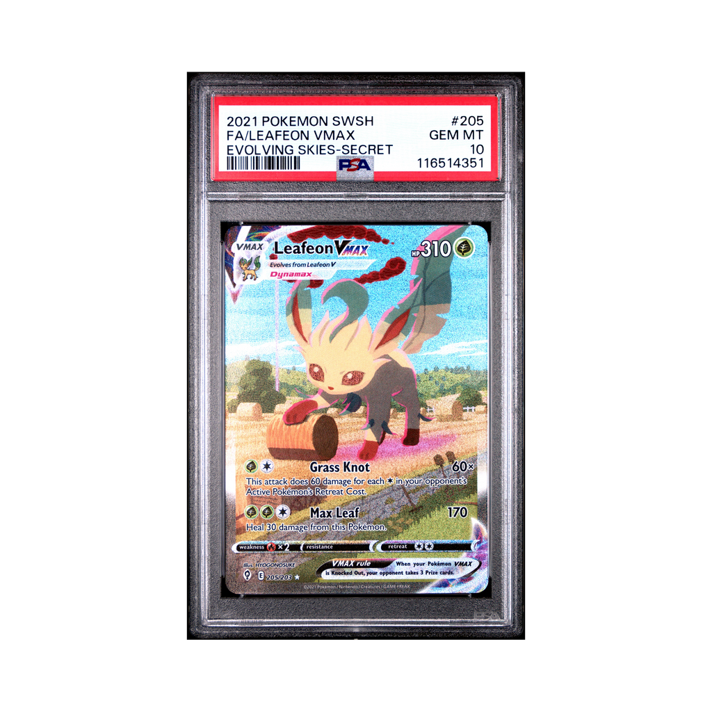 2021 Pokemon Sword & Shield Evolving Skies Leafeon VMAX #205 PSA 10
