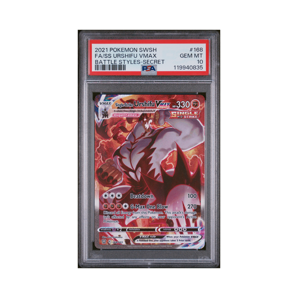2021 Pokemon Sword & Shield Battle Styles SS Urshifu VMAX #168 PSA 10