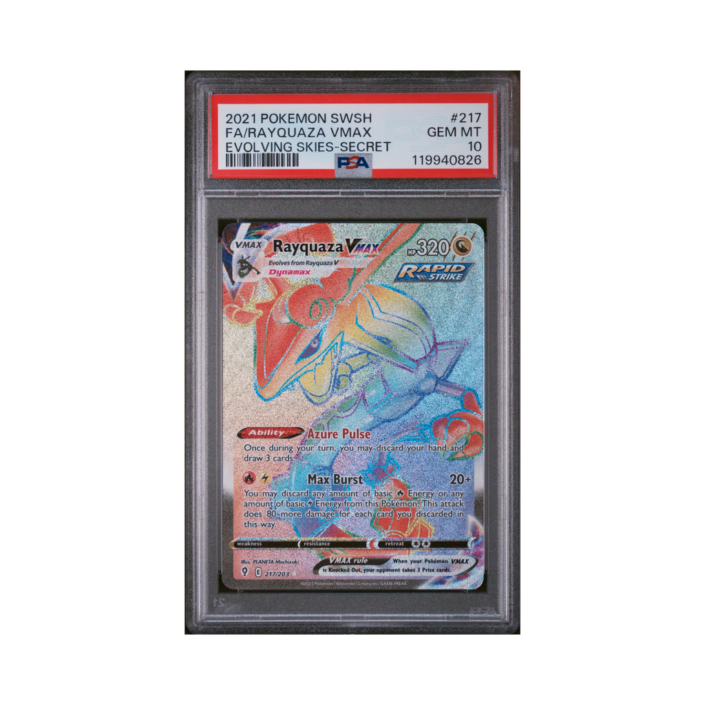 2021 Pokemon Sword & Shield Evolving Skies Rayquaza VMAX #217 PSA 10