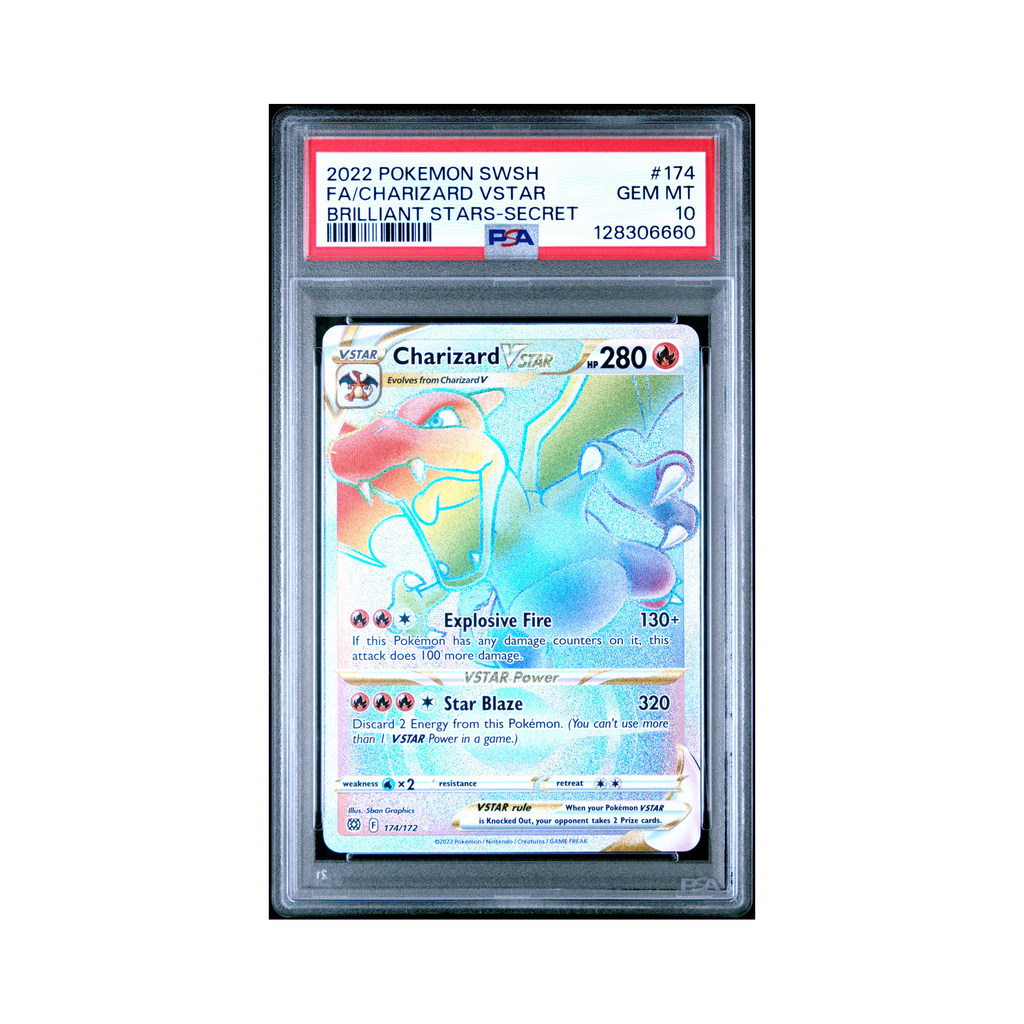 2022 Pokemon Sword & Shield Brilliant Stars Charizard VSTAR #174 PSA 10