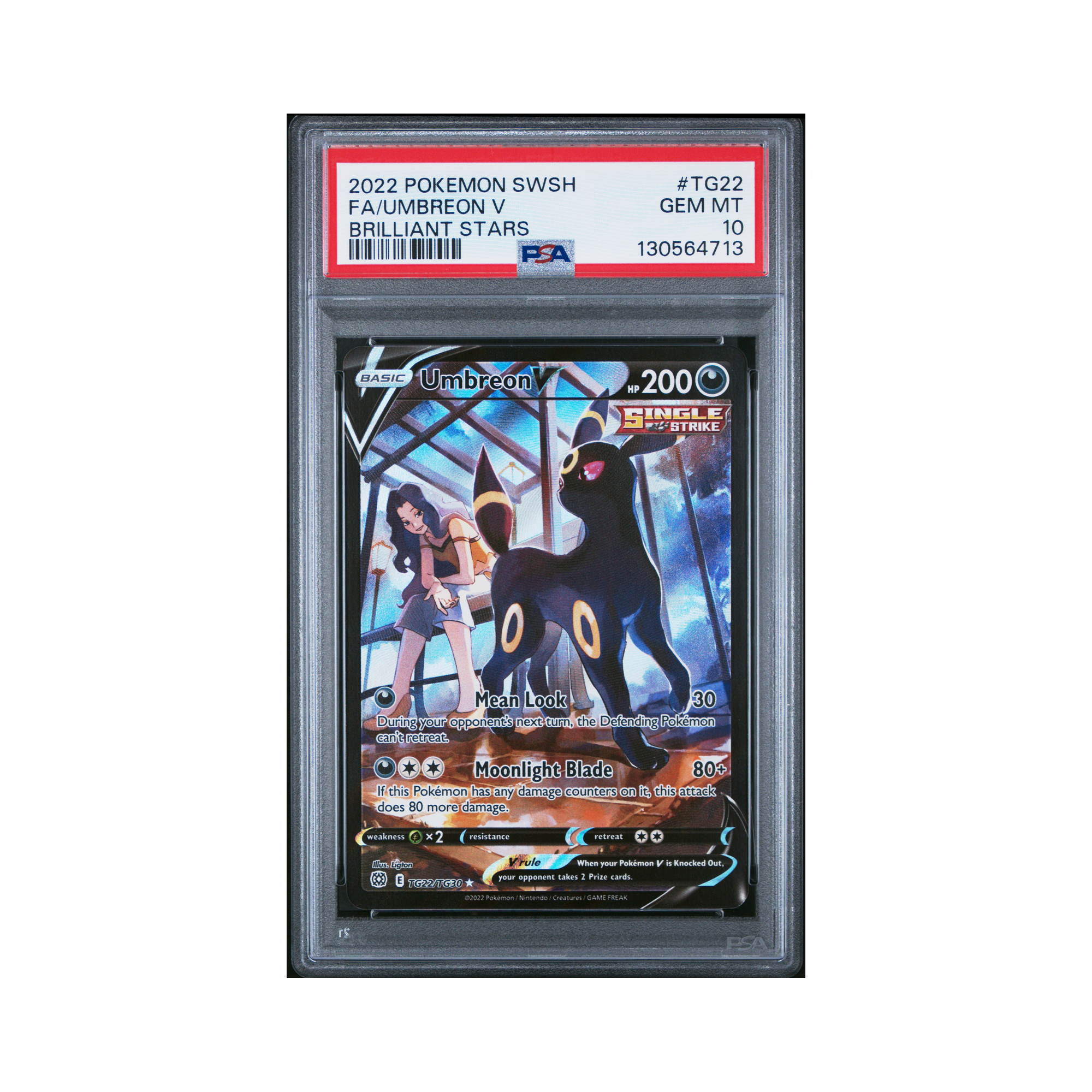 2022 Pokemon Sword & Shield Brilliant Stars Umbreon V #TG22 PSA 10