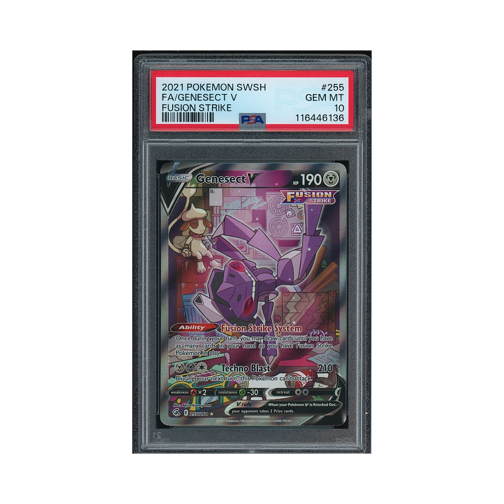 2021 Pokemon Sword & Shield Fusion Strike Genesect V #255 PSA 10