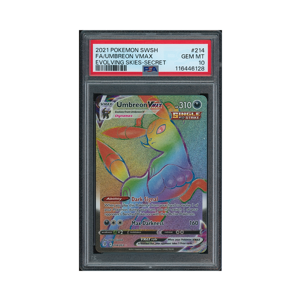 2021 Pokemon Sword & Shield Evolving Skies Secret Umbreon VMAX #214 PSA 10