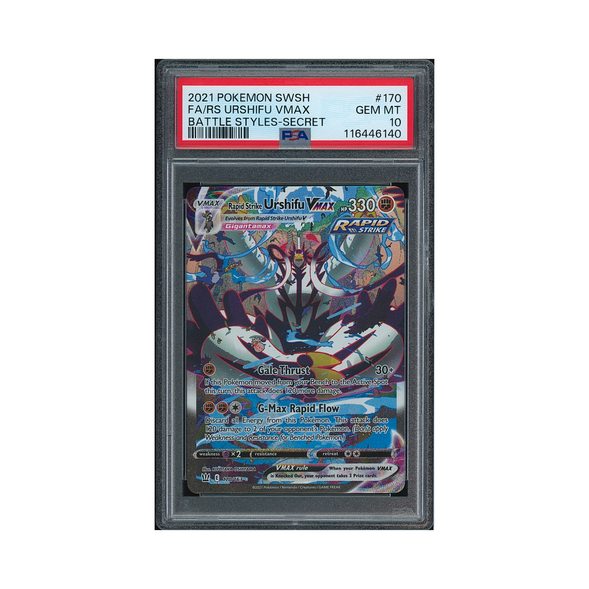 2021 Pokemon Sword & Shield Battle Styles Rapid Strike Urshifu VMAX #170 PSA 10