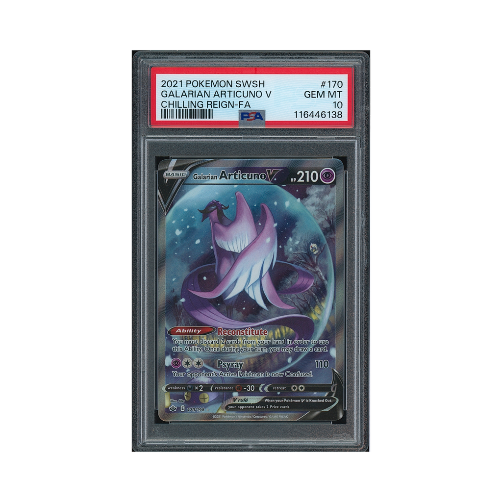 2021 Pokemon Sword & Shield Chilling Reign Galarian Articuno V #170 PSA 10