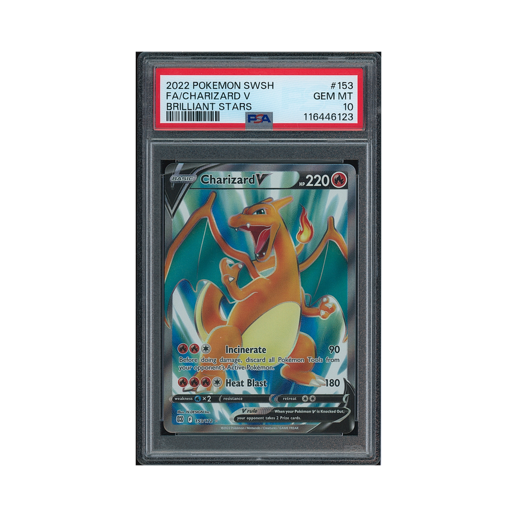 2022 Pokemon Sword & Shield Brilliant Stars Charizard V #153 PSA 10
