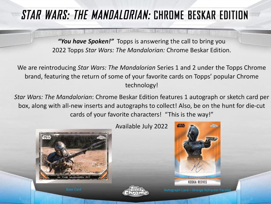 2022 Topps Chrome Star Wars The Mandalorian Beskar Edition Hobby Box