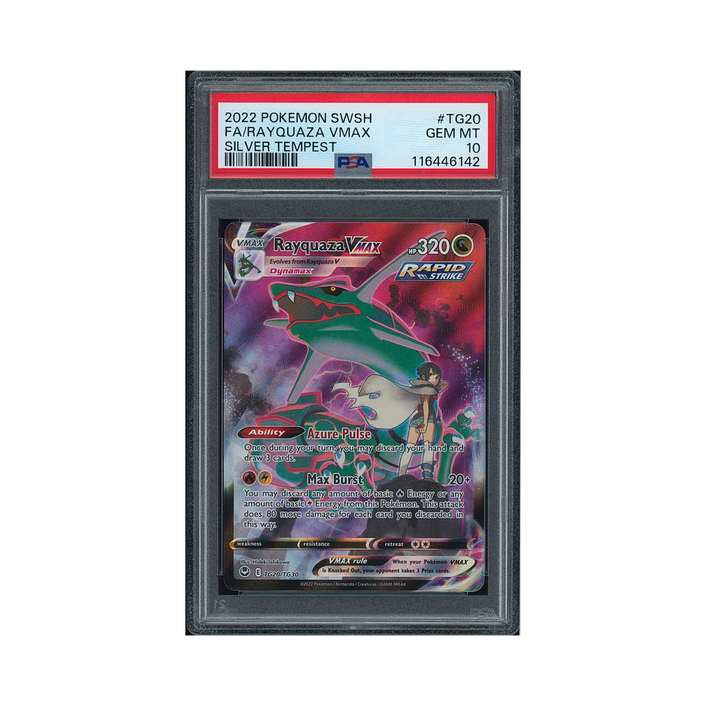 2022 Pokemon Sword & Shield Silver Tempest Rayquaza VMAX #TG20 PSA 10