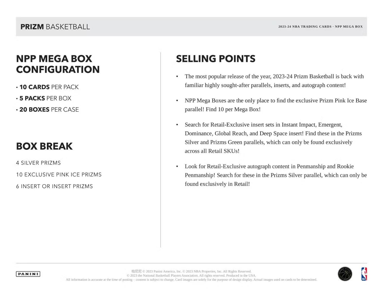 2023-24 Panini Prizm Basketball Mega Box (Pink Ice Prizms)