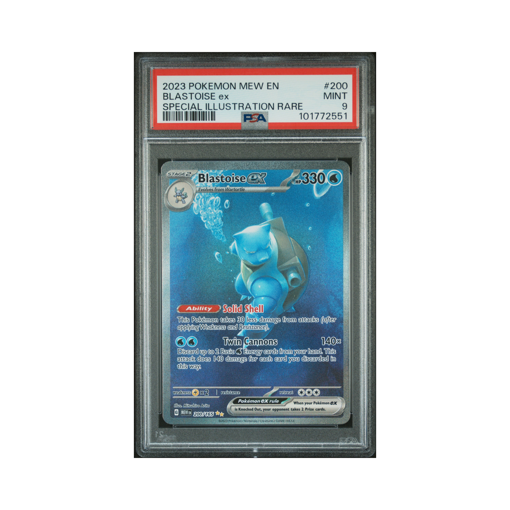 2023 Pokemon 151 Blastoise ex #200 PSA 9