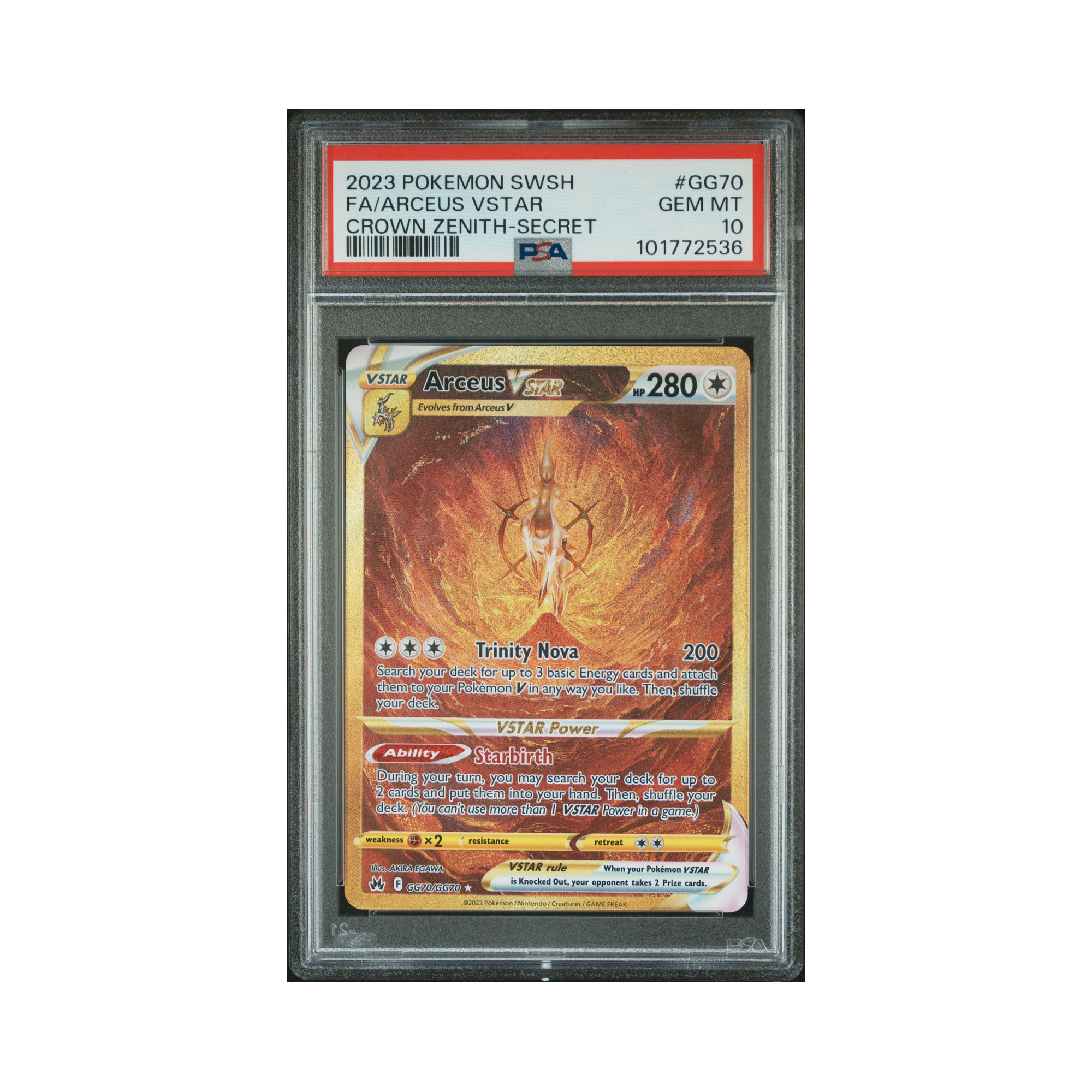 2023 Pokemon Crown Zenith Galarian Gallery Arceus VSTAR #GG70 PSA 10