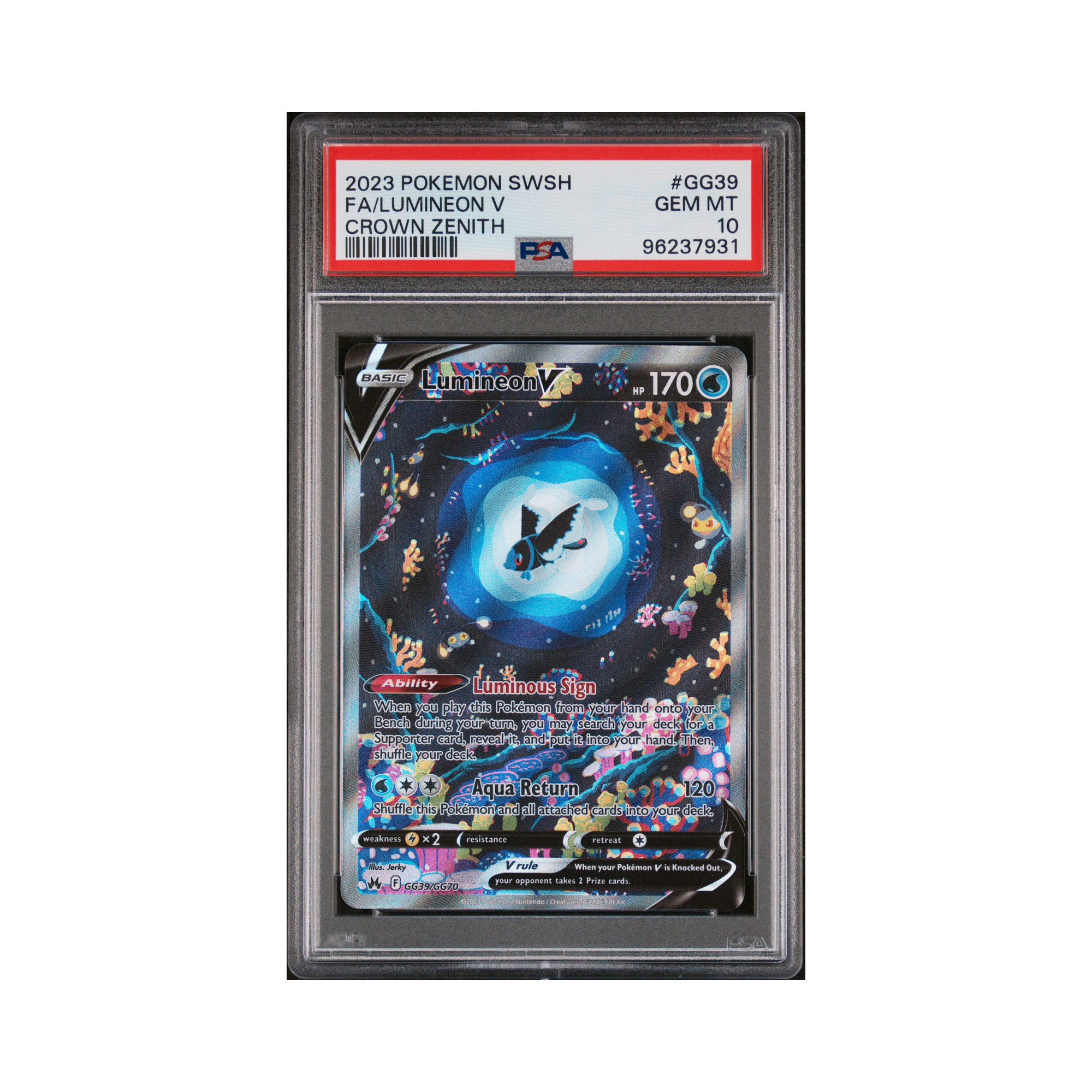 2023 Pokemon Crown Zenith Galarian Gallery Lumineon V #GG39 PSA 10