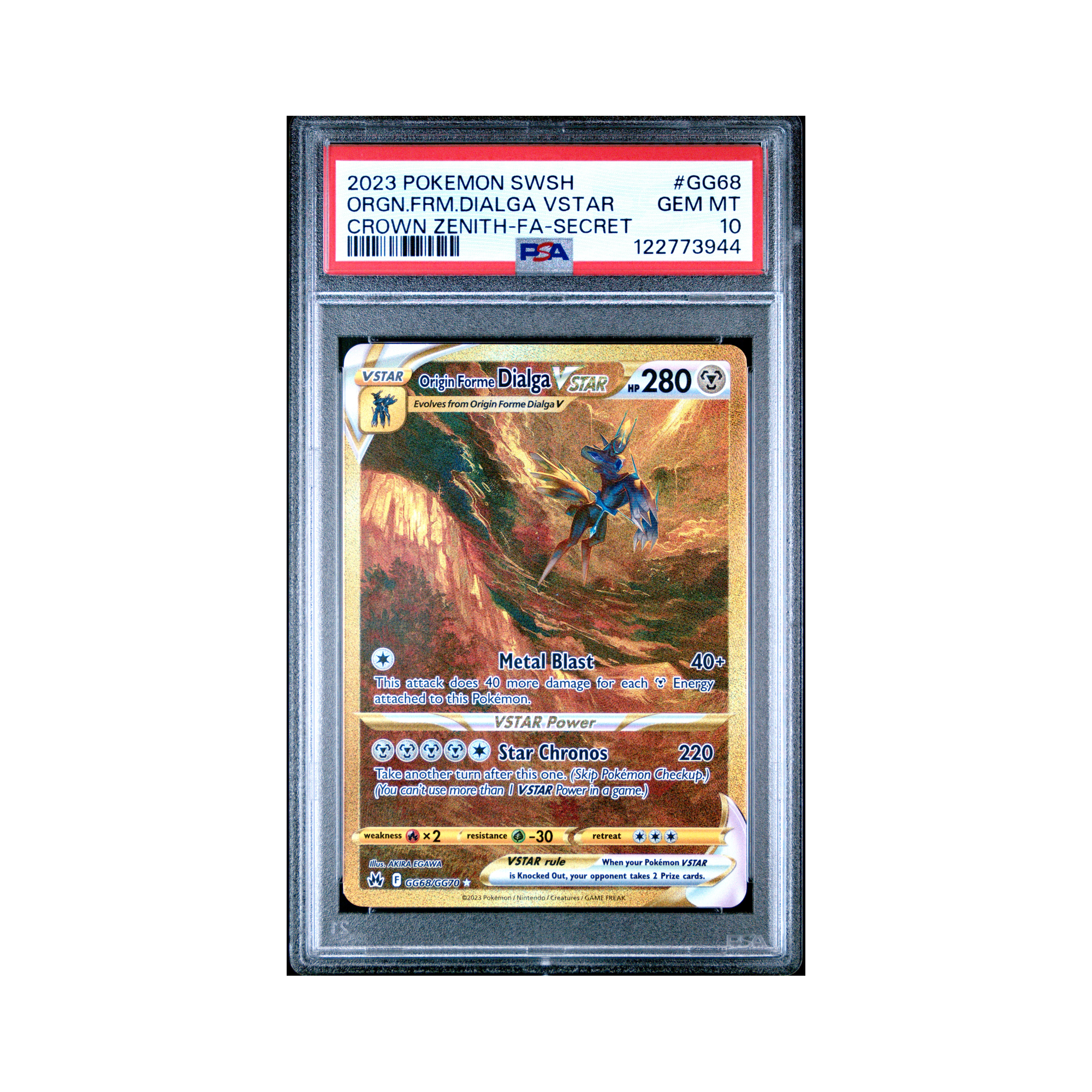 2023 Pokemon Crown Zenith Galarian Gallery Origin Forme Dialga VSTAR #GG68 PSA 10