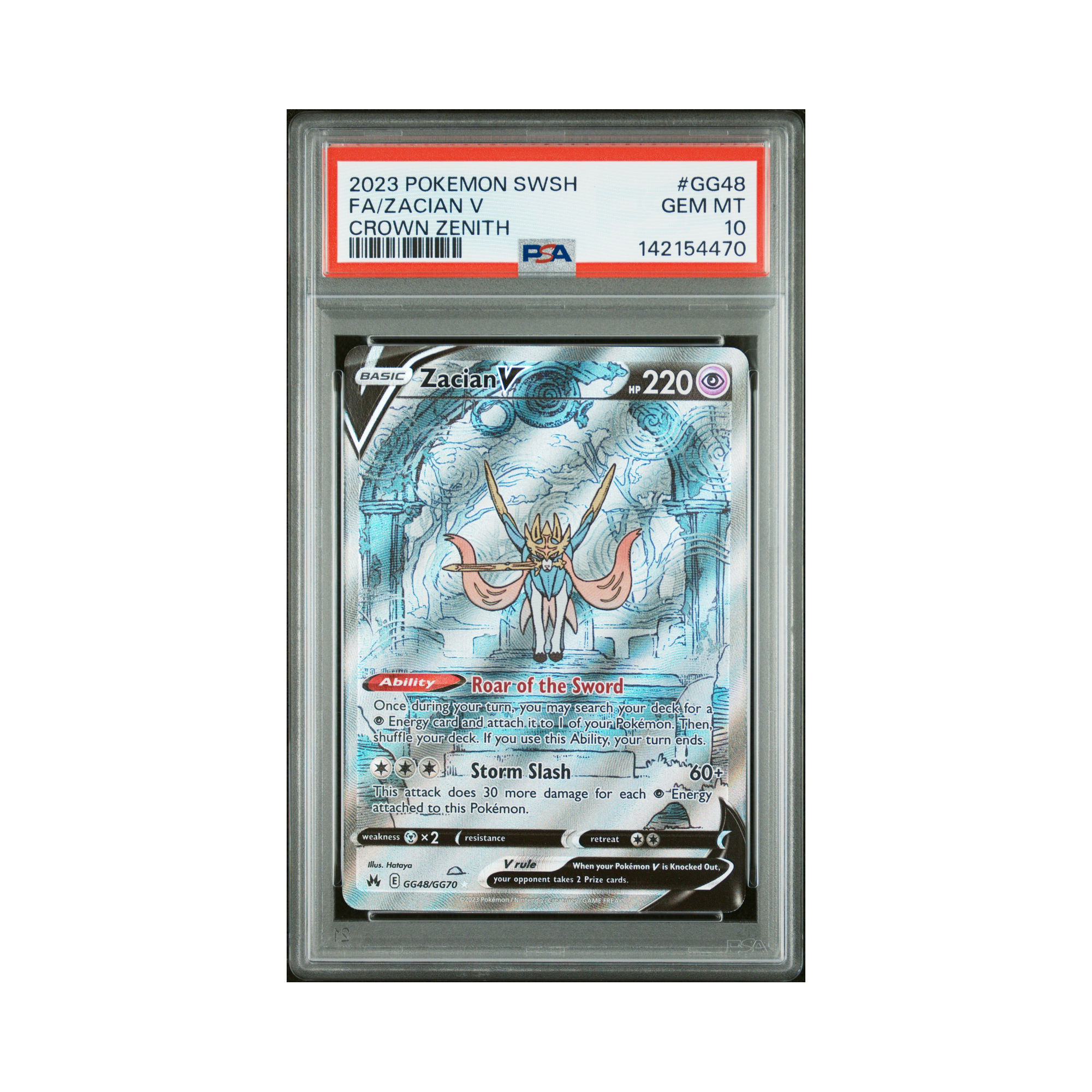 2023 Pokemon Crown Zenith Galarian Gallery Zacian V #GG48 PSA 10
