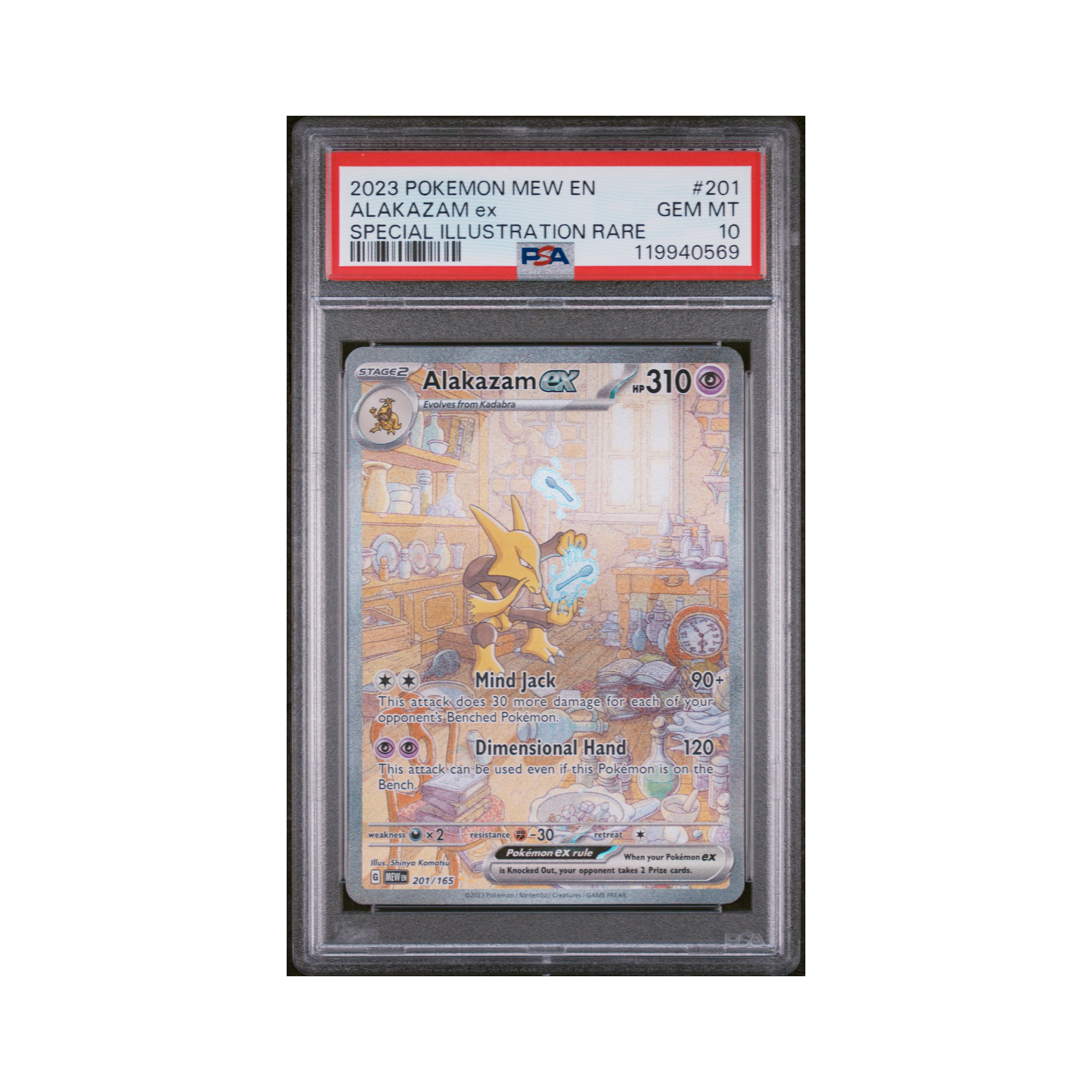 2023 Pokemon Mew Alakazam EX #201 PSA 10