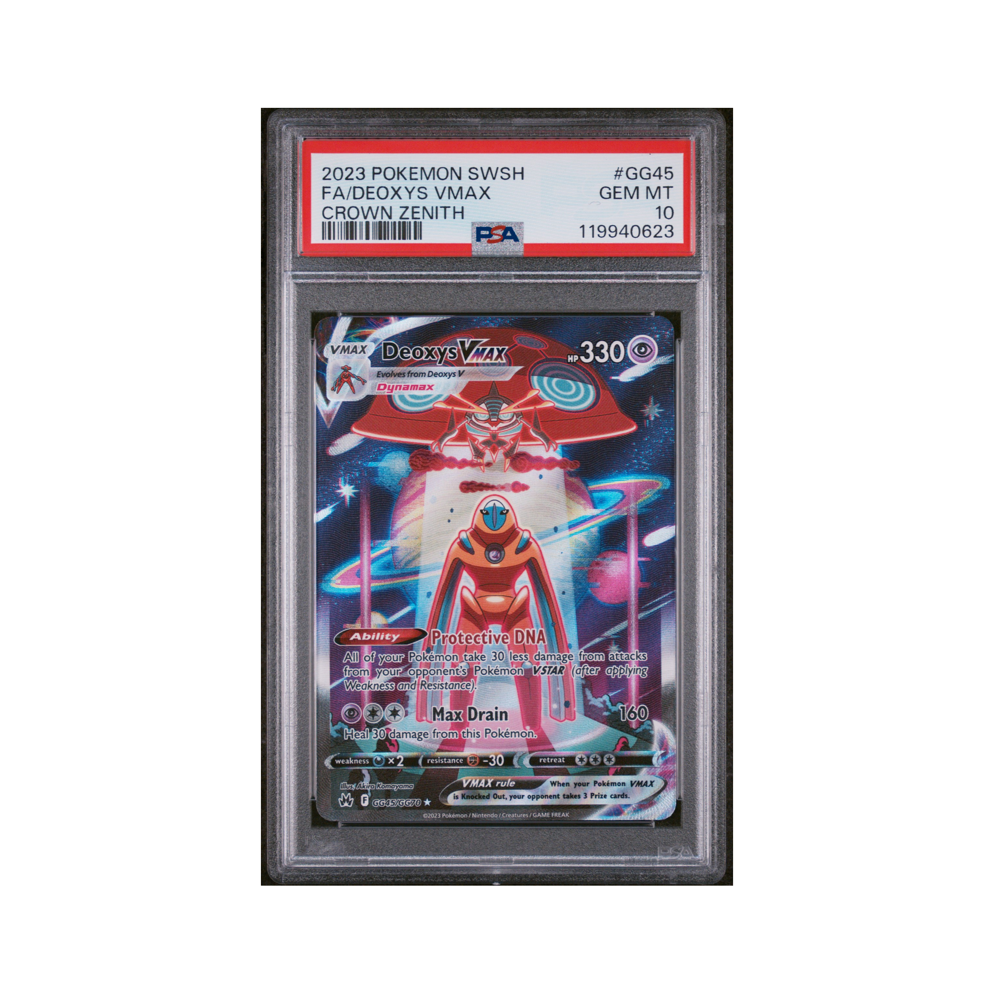 2023 Pokemon Sword And Shield Crown Zenith Deoxys VMAX #GG45 PSA 10