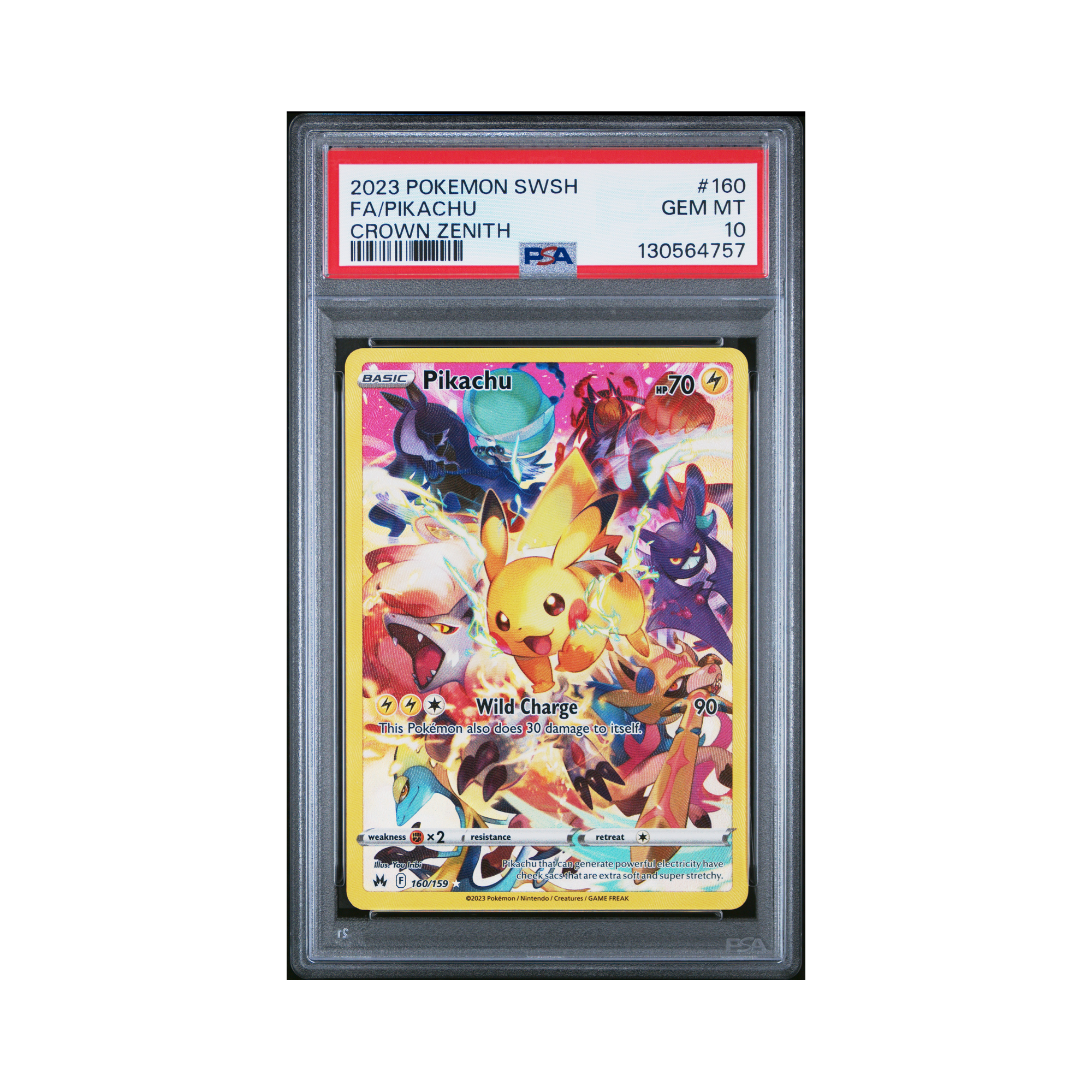 2023 Pokemon Sword And Shield Crown Zenith Pikachu #160 PSA 10