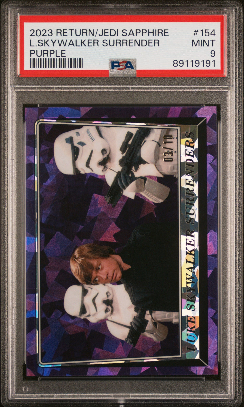 2023 Topps Chrome Sapphire Star Wars-Luke Skywalker #154 PSA 9