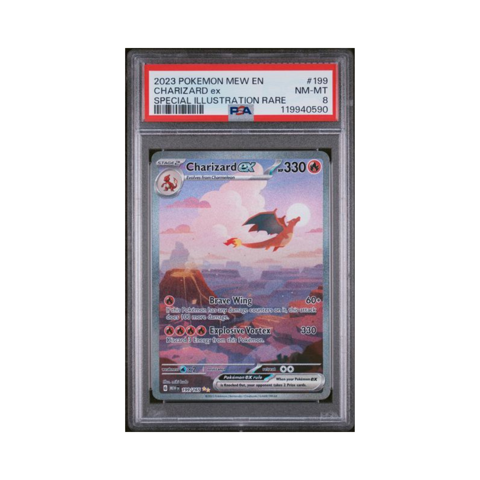 2023 Pokemon 151 Charizard EX #199 PSA 8