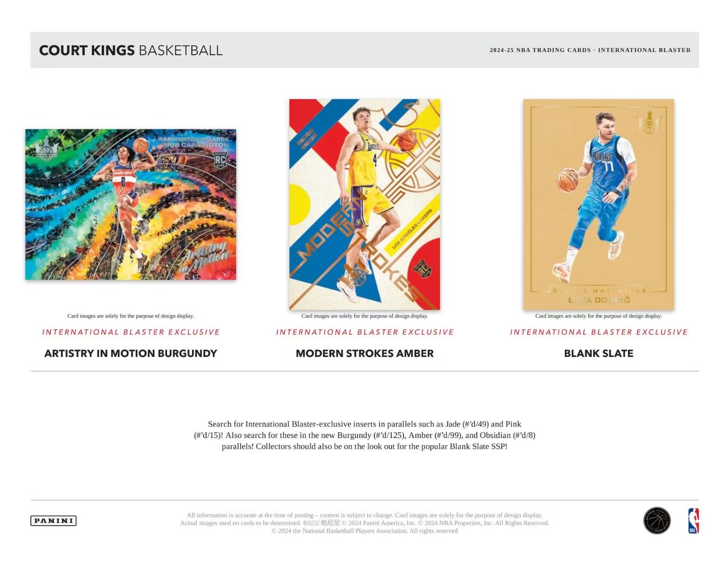 2024-25 Panini Court Kings Basketball International Blaster Box