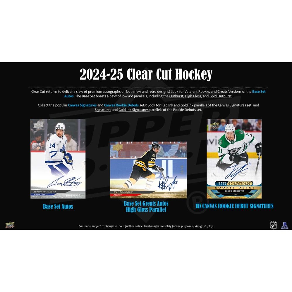 2024-2025 UPPER DECK CLEAR CUT HOCKEY