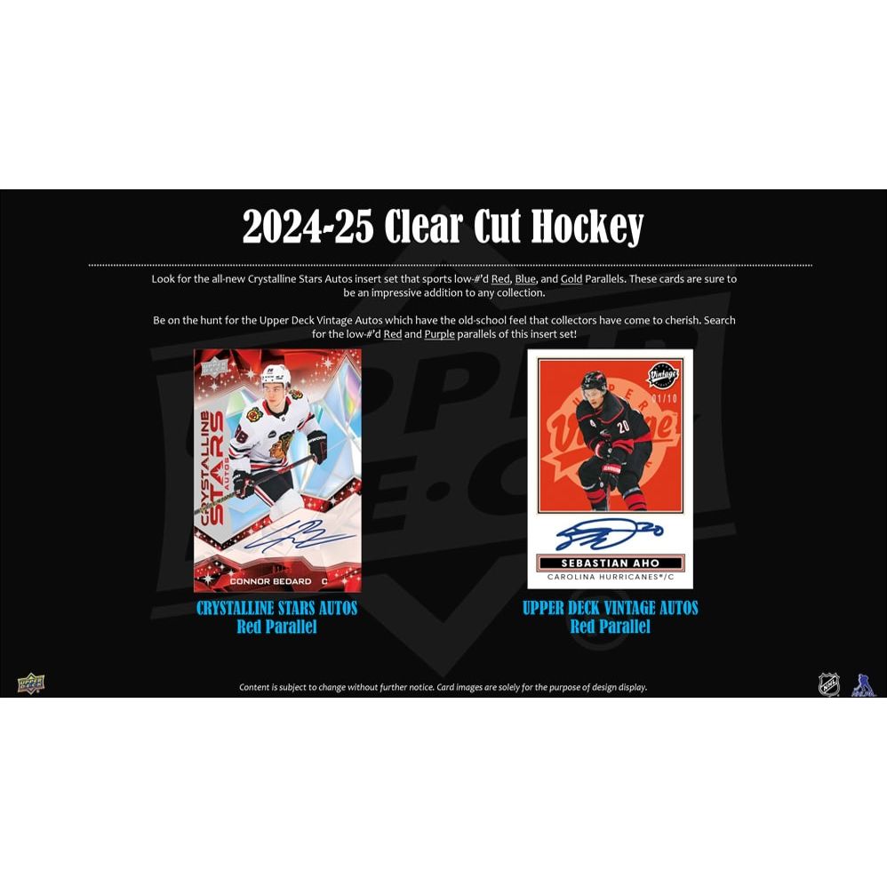 2024-2025 UPPER DECK CLEAR CUT HOCKEY