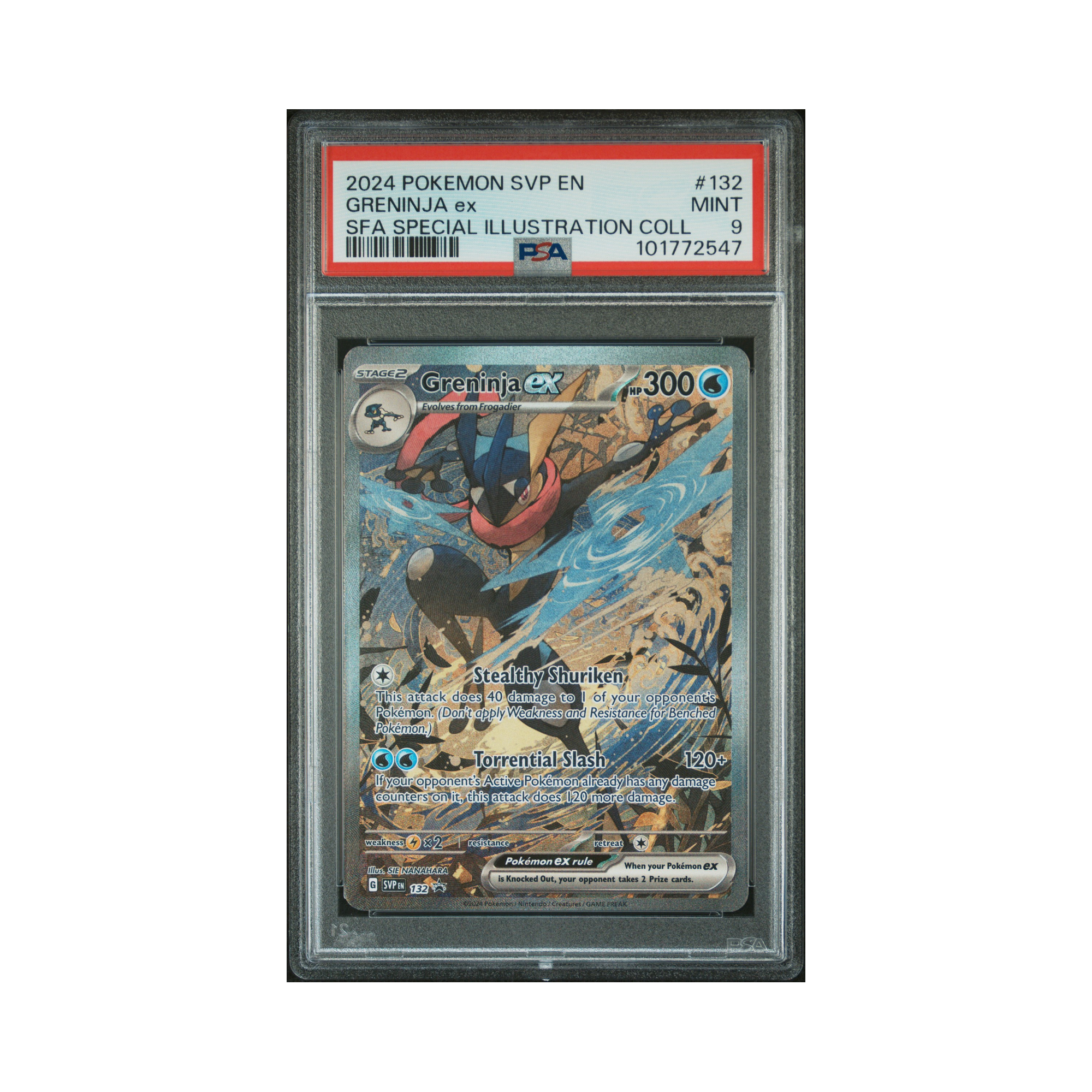 2024 Pokemon Scarlet & Violet Black Star Promos Greninja ex #132 PSA 9