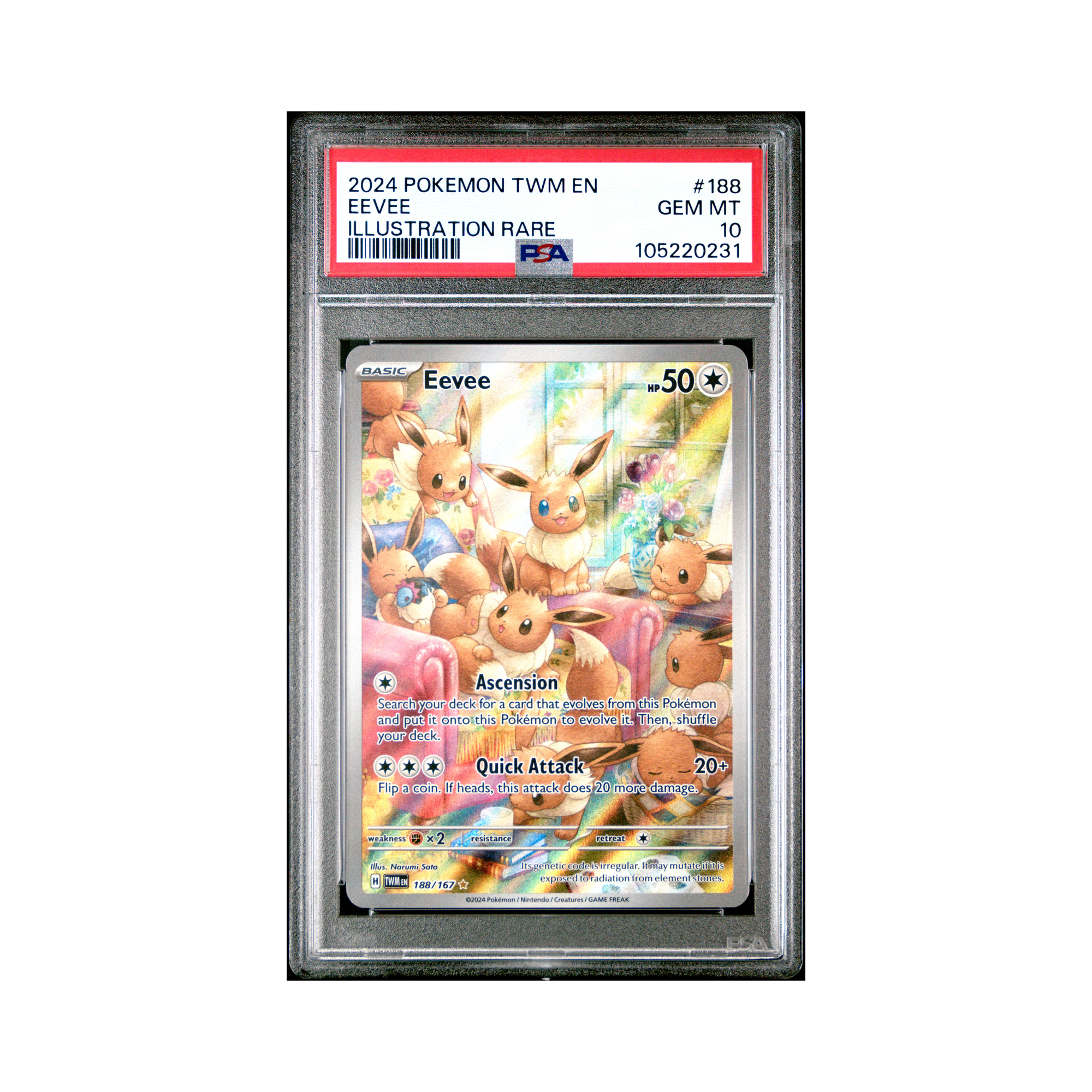 2024 Pokemon Twilight Masquerade Eevee #188 PSA 10