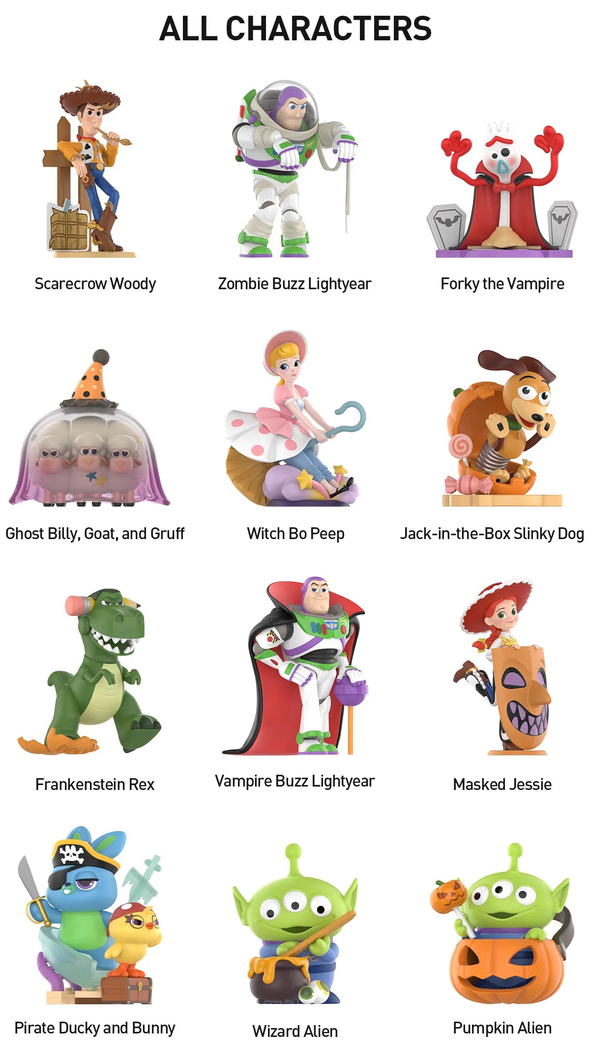 Pop Mart - SEALED SET of 12 - Disney/Pixar Spooky Night Series - No Duplicates - Chance of Secret Edition