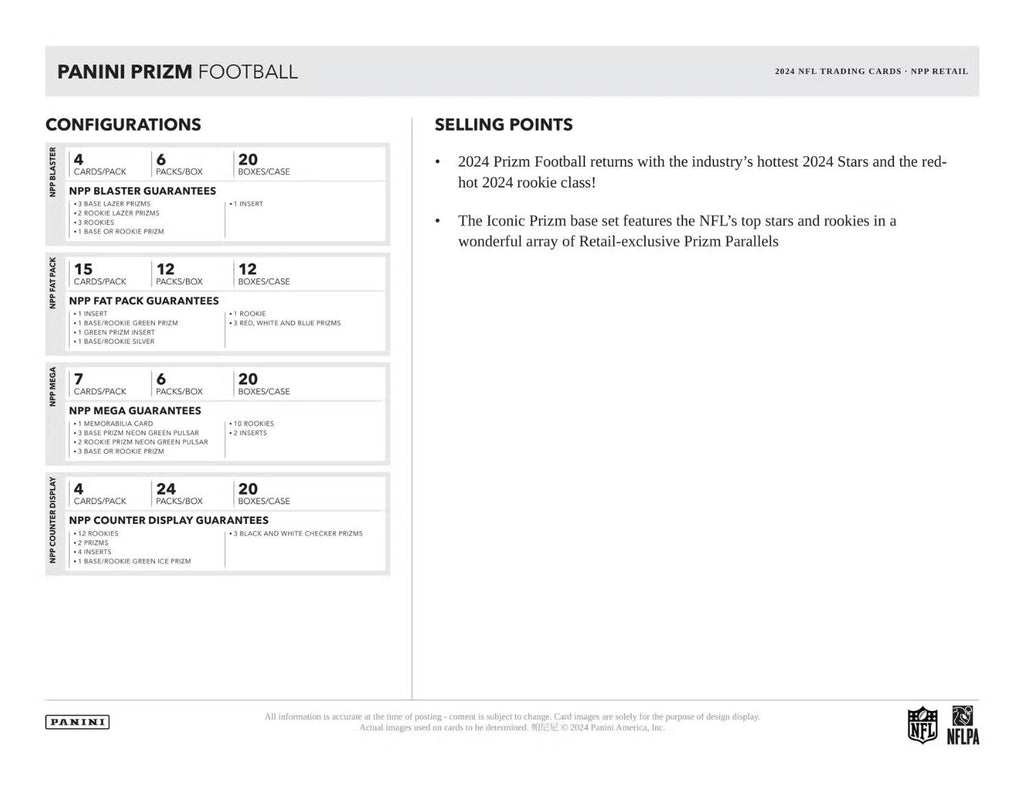 2024 Panini Prizm Football Retail Box (Black & White Checkerboard Prizm's)