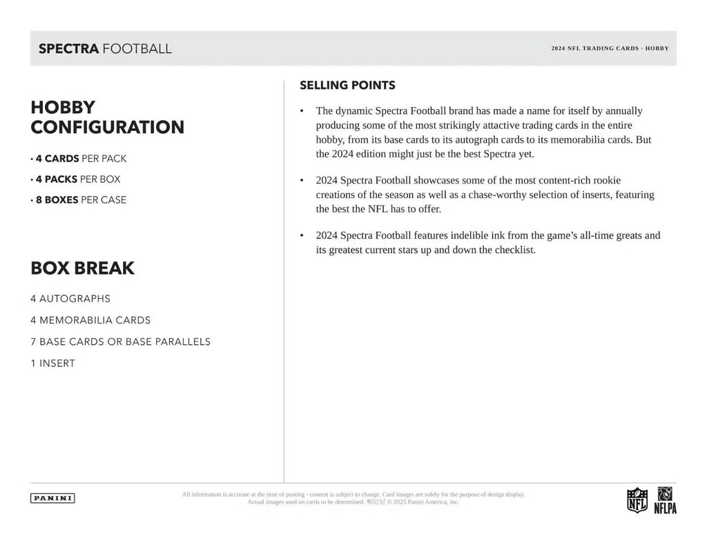 2024 Panini Spectra Football Hobby Box