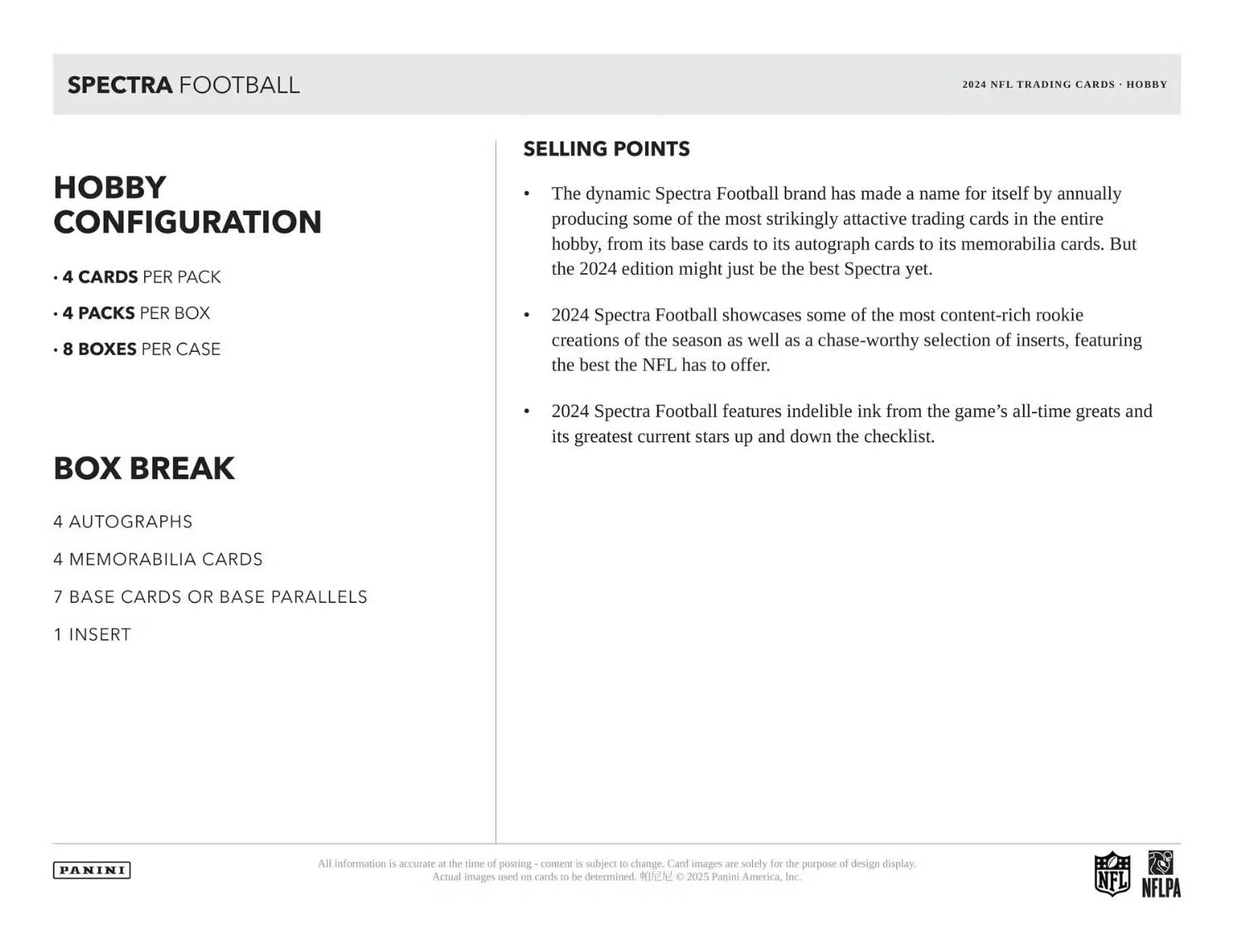 2024 Panini Spectra Football Hobby Box