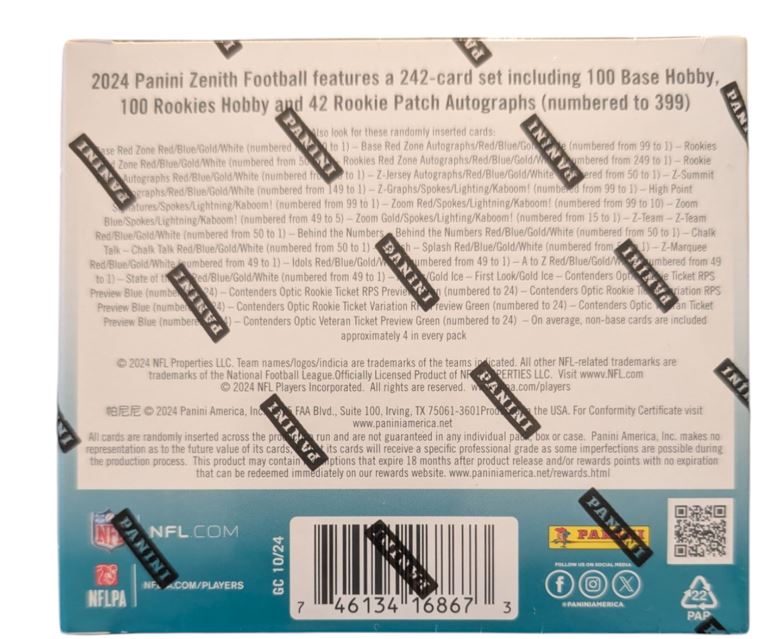 2024 Panini Zenith Football Hobby Box