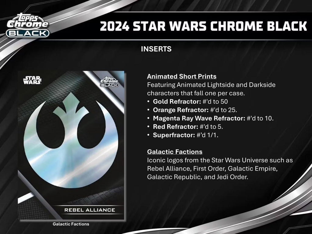2024 Topps Chrome Black Star Wars Hobby Box