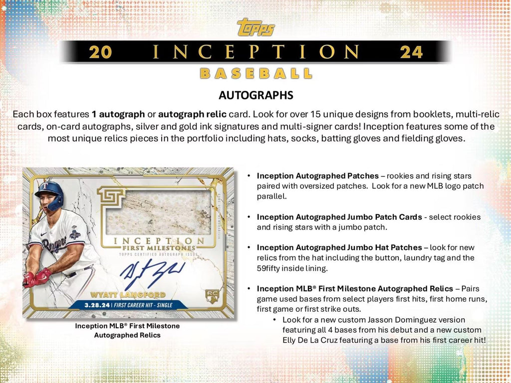 2024 Topps Inception Baseball Hobby Box