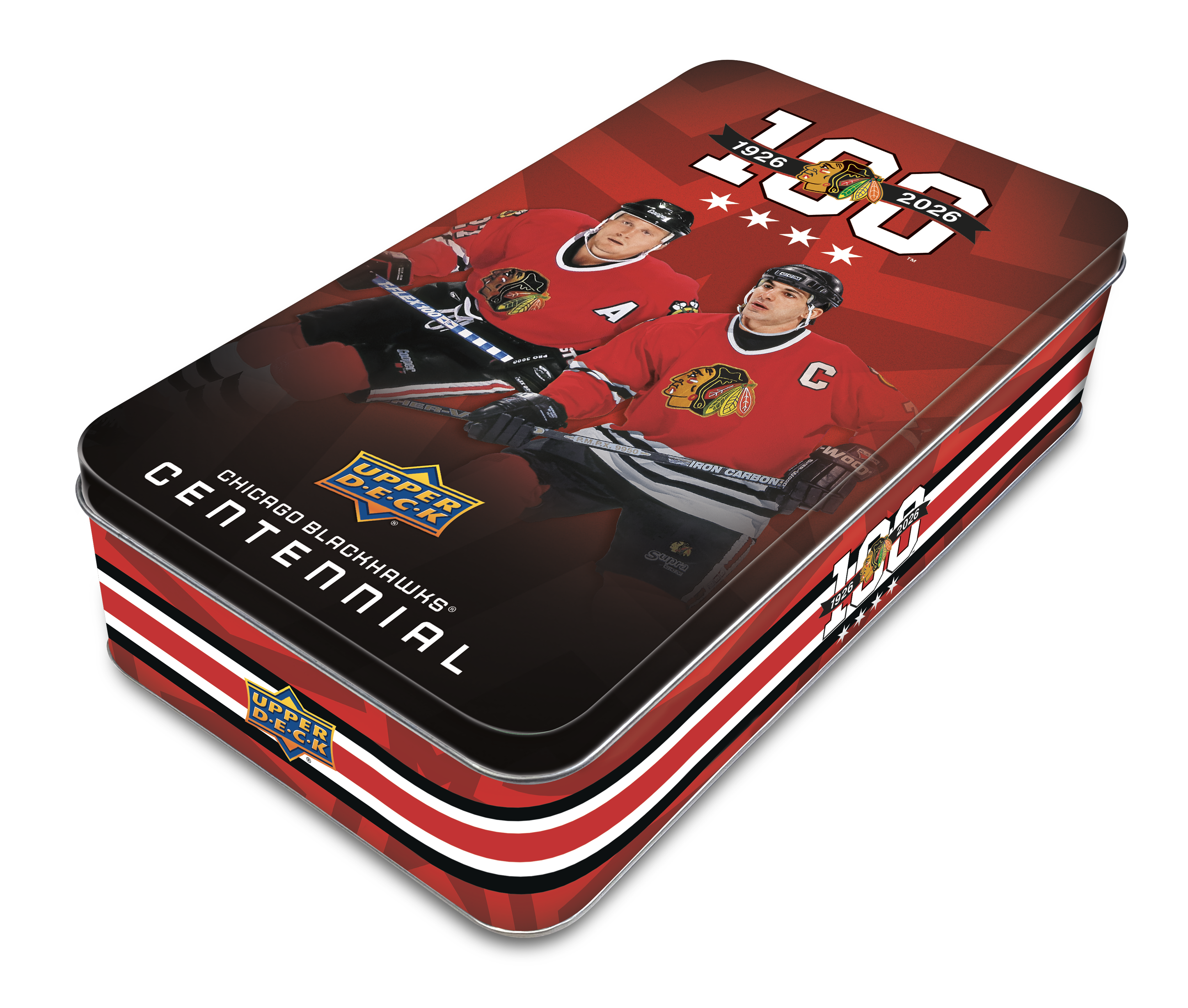 2025-26 Upper Deck Blackhawks Centennial Hobby Case (16 Tins per case)