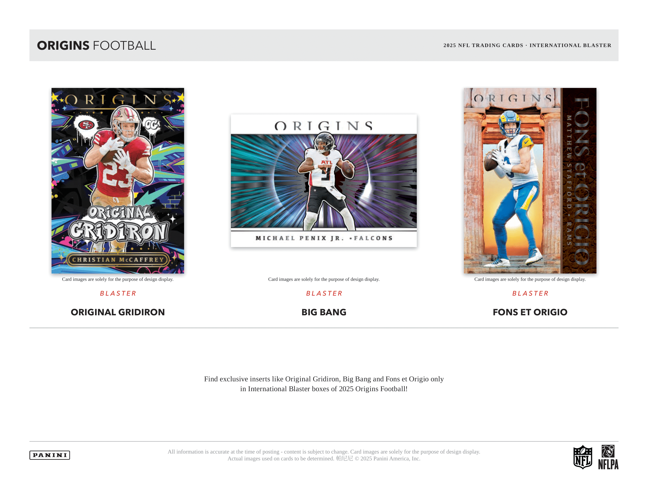 Panini - 2025 Origins American Football (NFL) - International Blaster Box