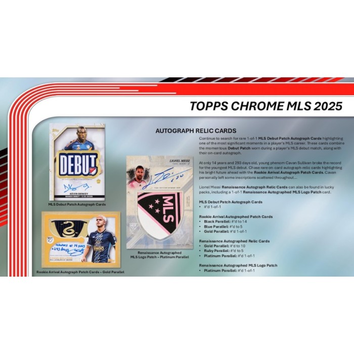 2025 Topps MLS Major League Soccer Chrome Hobby Box
