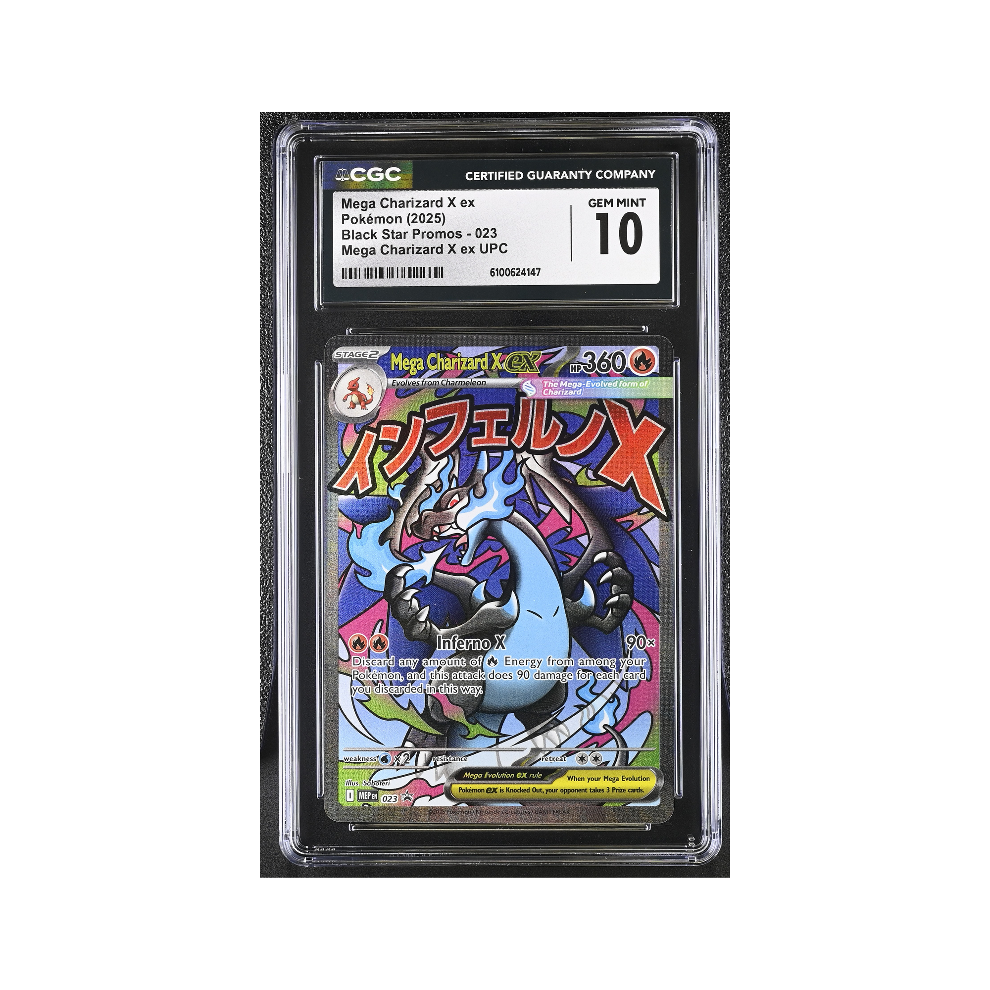 2025 Pokemon Mega Evolution Black Star Promos Mega Charizard X ex #23 CGC 10