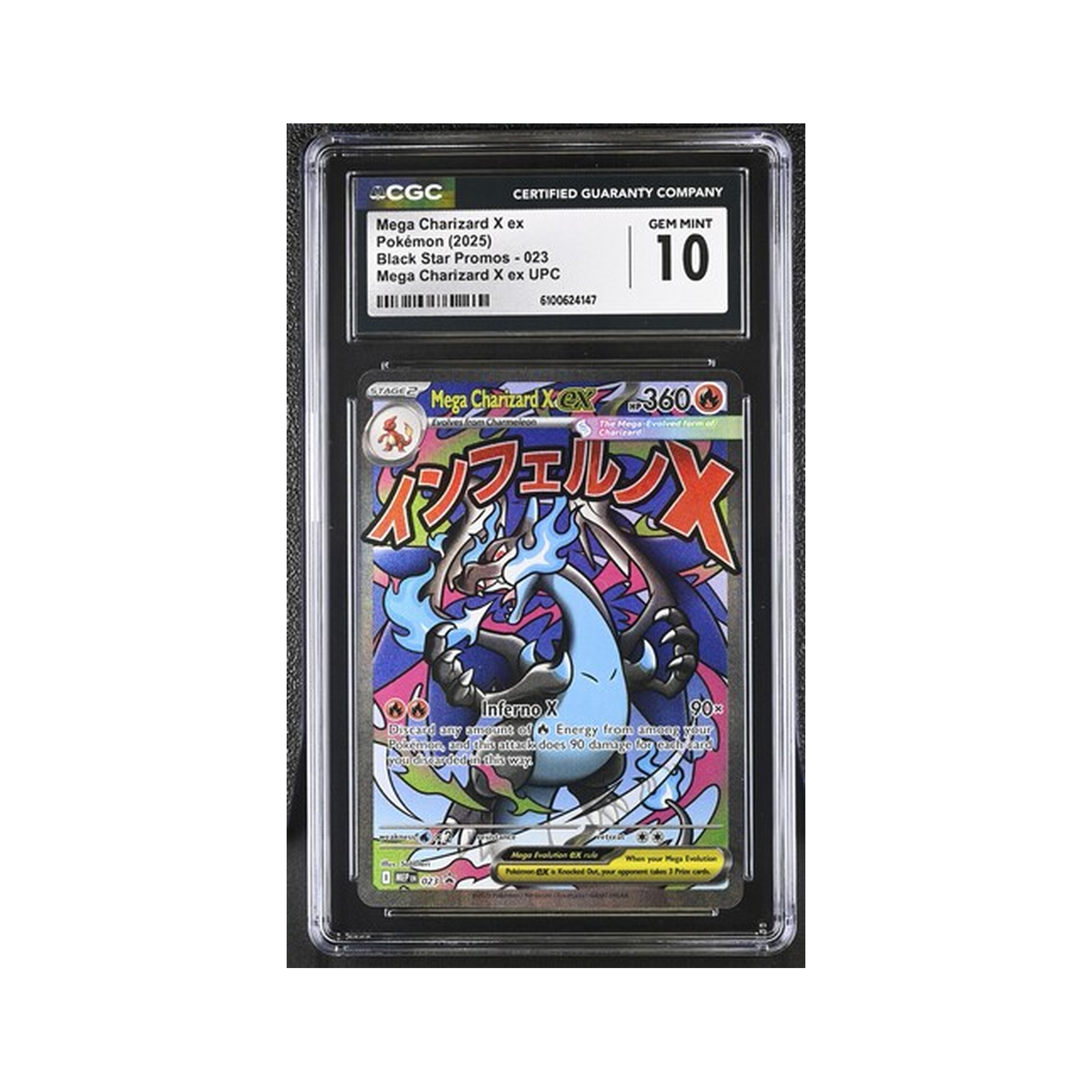 2025 Pokemon Mega Evolution Black Star Promos Mega Charizard X ex #23 CGC 10