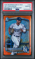 2025 Bowman Mega Box Chrome Jac Caglianone Prospect Orange Refractor PSA 10