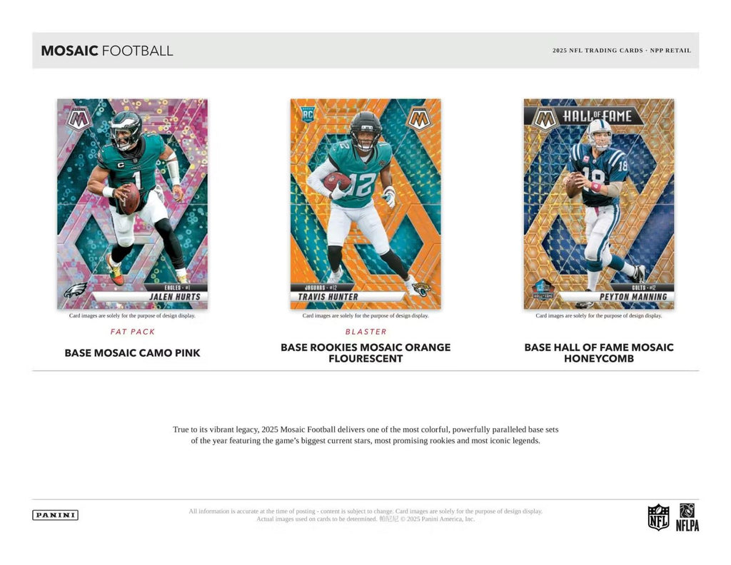 2025 Panini Mosaic Football Value Pack Box (12 Packs)