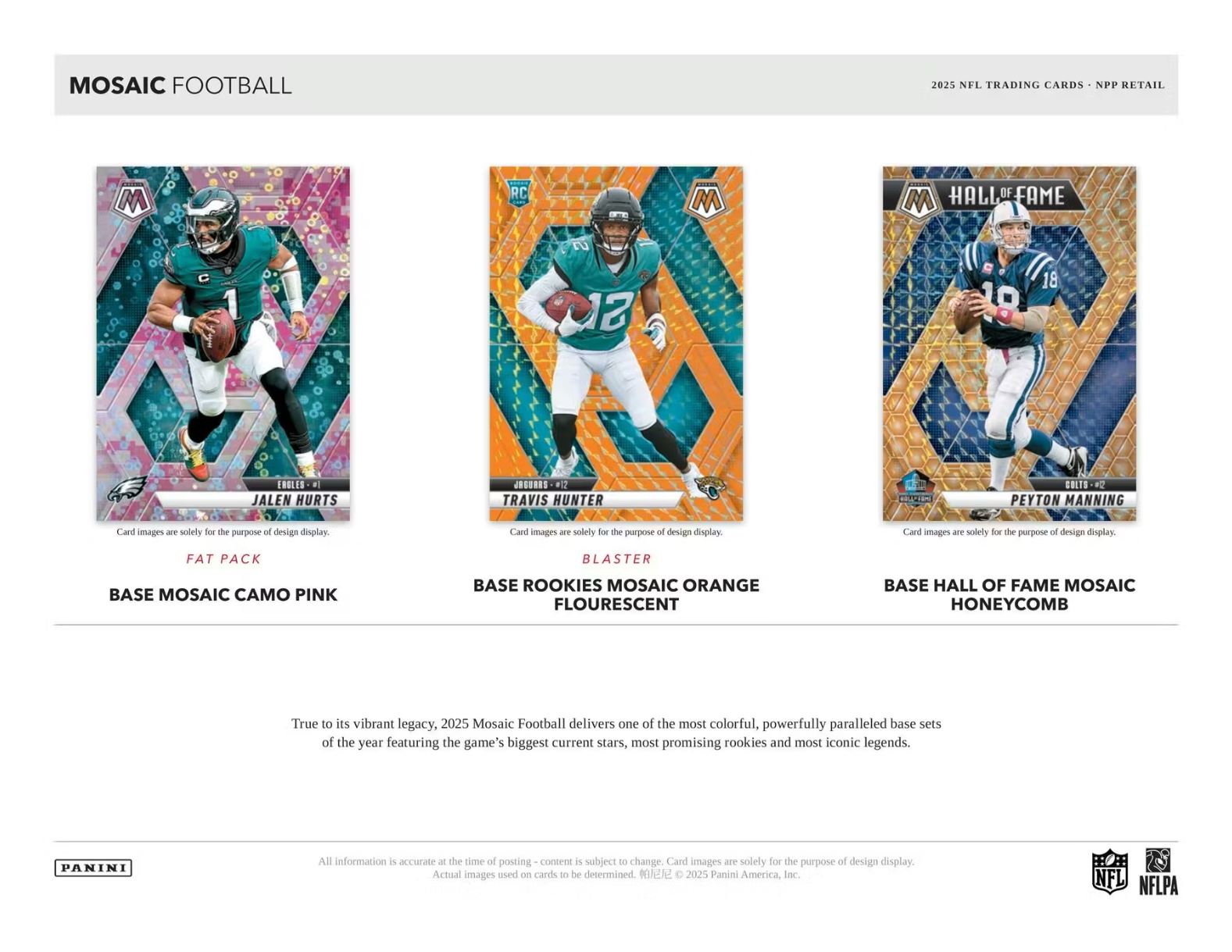 2025 Panini Mosaic Football Value Pack Box (12 Packs)