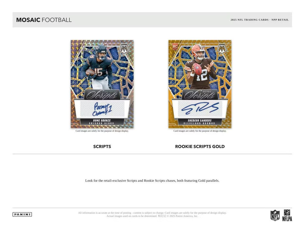 2025 Panini Mosaic Football Value Pack Box (12 Packs)
