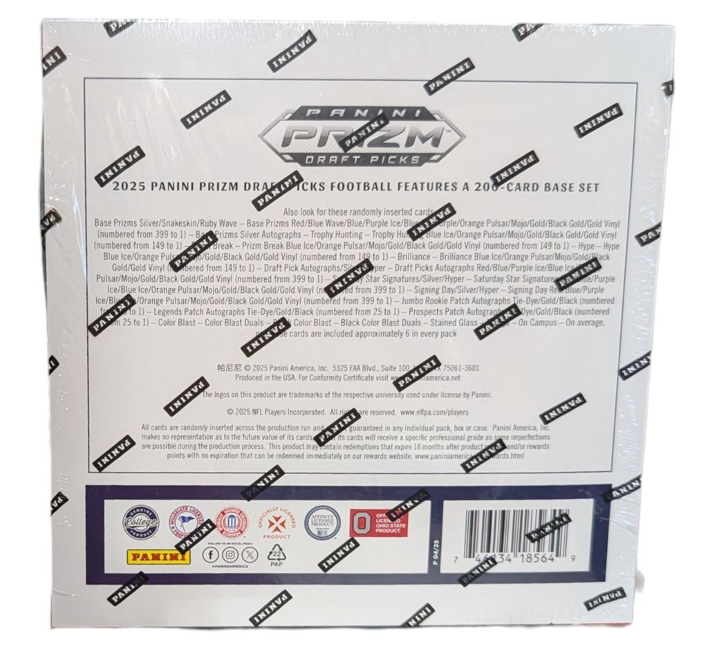 2025 Panini Prizm Draft Picks Football Hobby Box