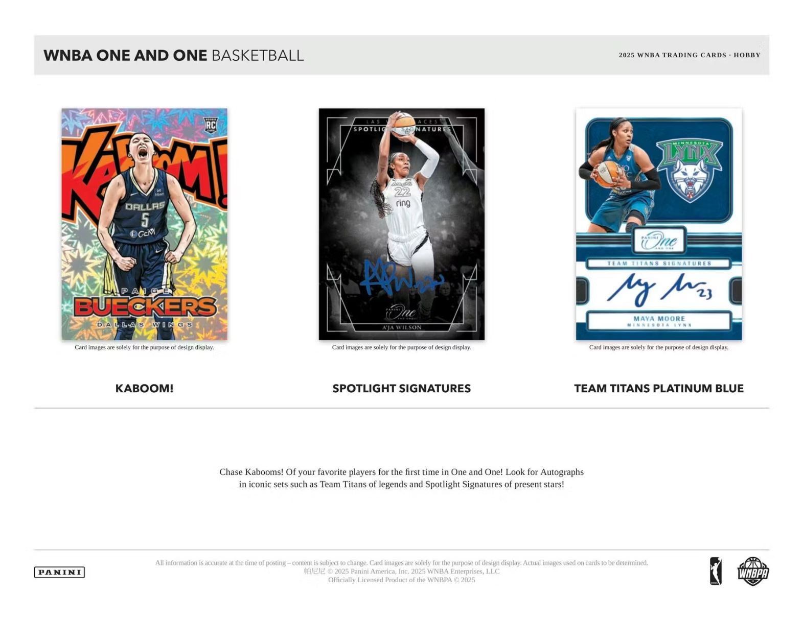 2025 Panini One And One WNBA Hobby Box