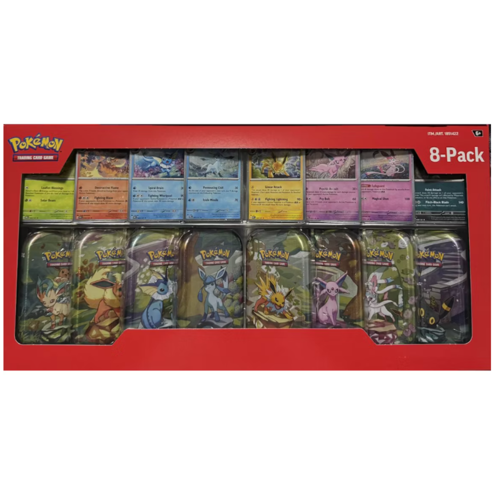2025 Pokémon Prismatic Evolutions Mini Tins 8-Pack